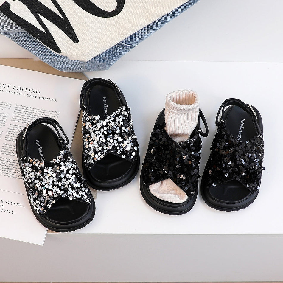 Girls’ Sequin Beach Sandals