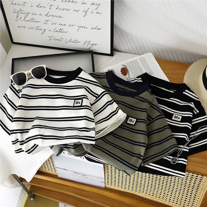 Boys Striped Half Sleeve Cotton T-Shirt for Summer Wear Kids