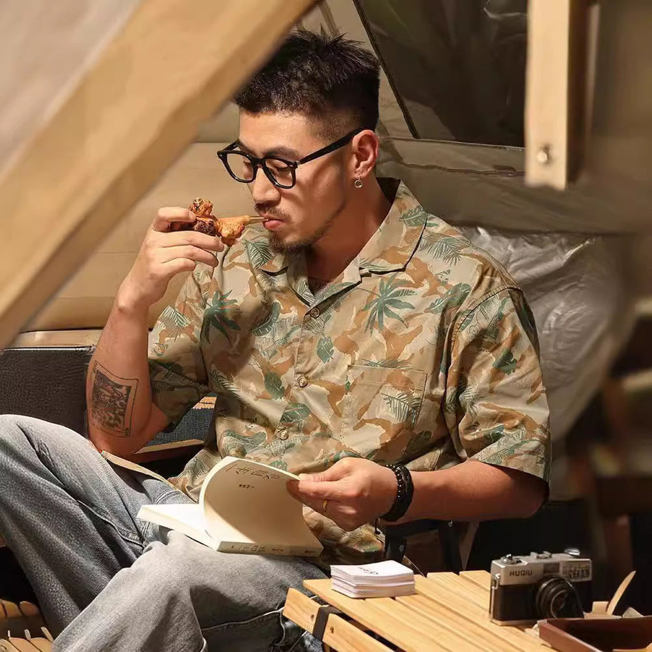 INSTOCK-Men’s Retro Cuban Collar Shirt – Summer Hawaiian Vibes