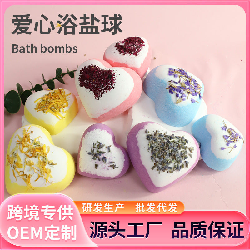 Heart-Shaped Essential Oil Bath Bomb