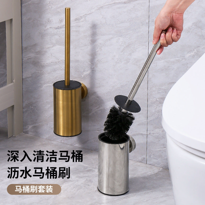 304 Stainless Steel Toilet Brush Set – Floor & Wall Mount