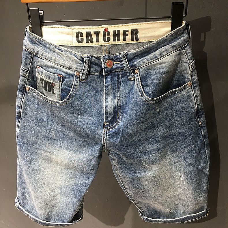 2025 Men’s Trendy Retro Slim Denim Shorts Korean Style