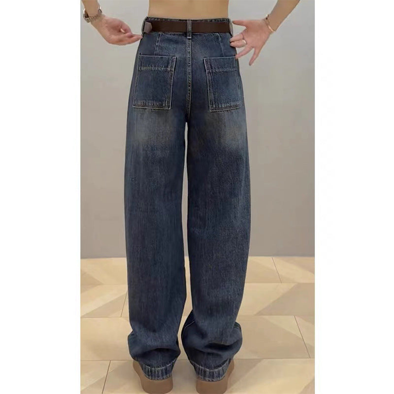 Plus Size Banana Leg Wide Jeans for  Women