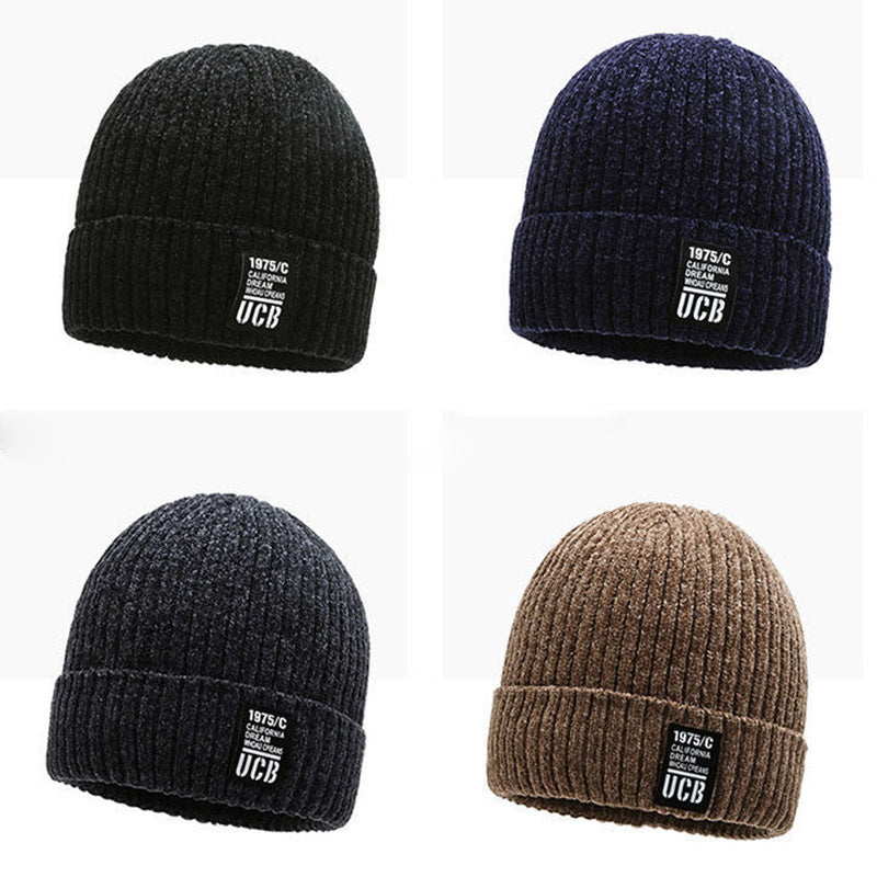 Men’s Thickened Velvet Knitted Winter Hat Warm Cold-Proof
