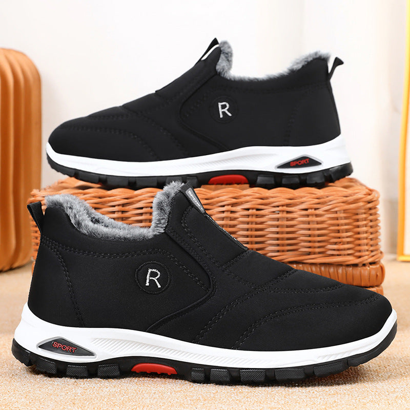 STOCK-Men’s Thickened Cotton Boots – Warm Velvet Snow Shoes