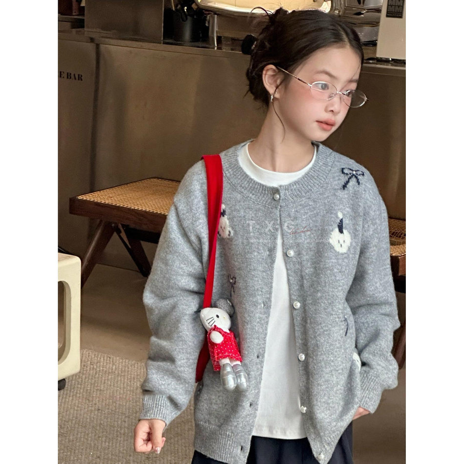 Girls’ Western Korean Cardigan Sweater