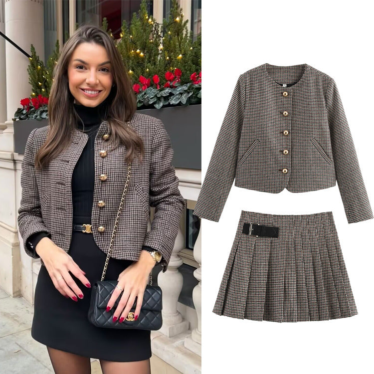 Women’s Houndstooth Skirt Suit