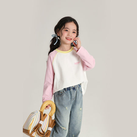 Pudding Haru Girls’ Color-Block Raglan Long-Sleeve Tee 2026 – Kids Fashion Nepal | Tudoholic