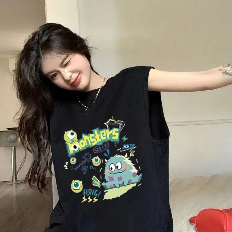 INSTOCK-American Cotton Sleeveless T-Shirt – Summer Loose Fit