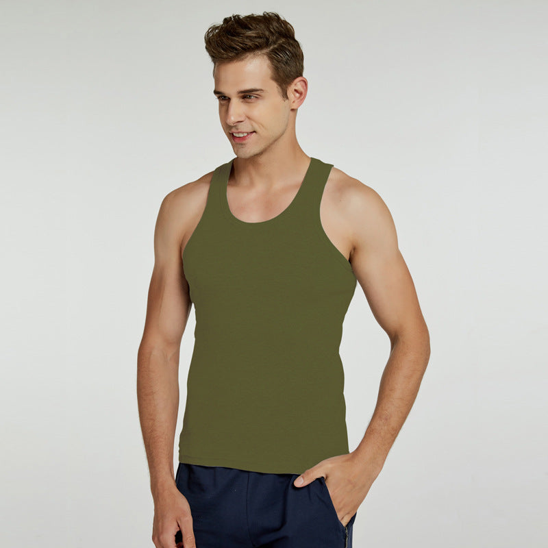 Men's Cotton Short-Sleeve Vest – Summer Bodybuilding Fitness