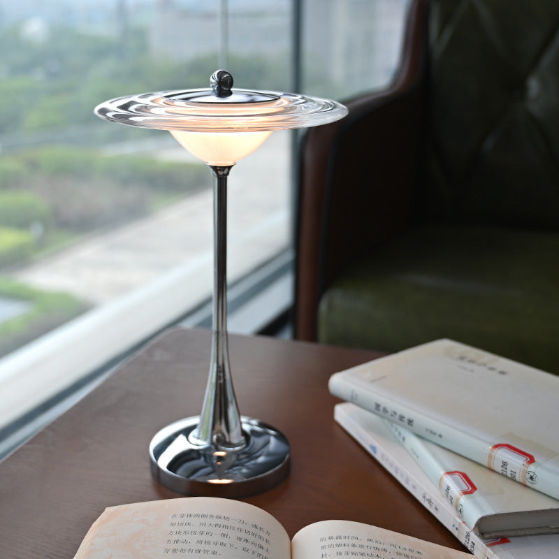 Cross-Mirror Flying Saucer Touch Decorative Rechargeable Lamp