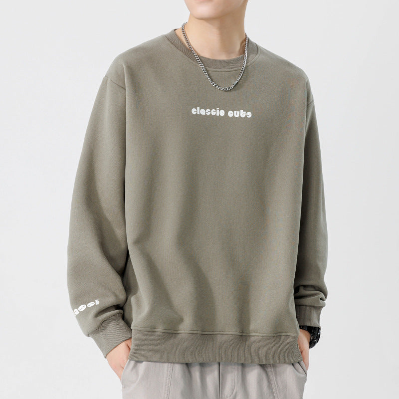 Japanese Style Letter Print Sweatshirt – Men’s Loose Hoodie