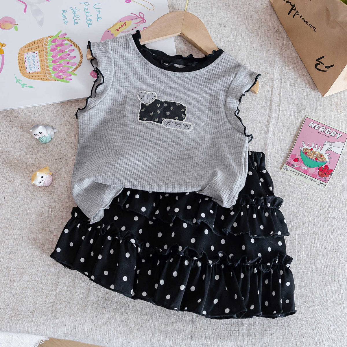 Baby Girls Korean Summer Vest Top & Polka Skirt Set – Baby & Children's Outfits – Image 8