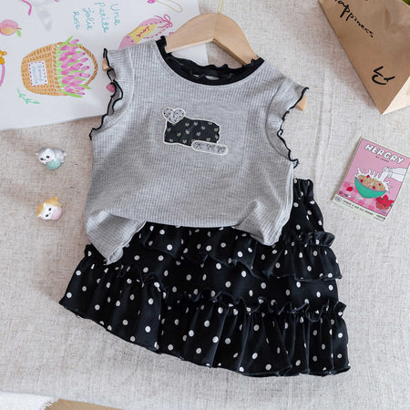 Baby Girls Korean Summer Vest Top & Polka Skirt Set – Baby & Children's Outfits – Image 8