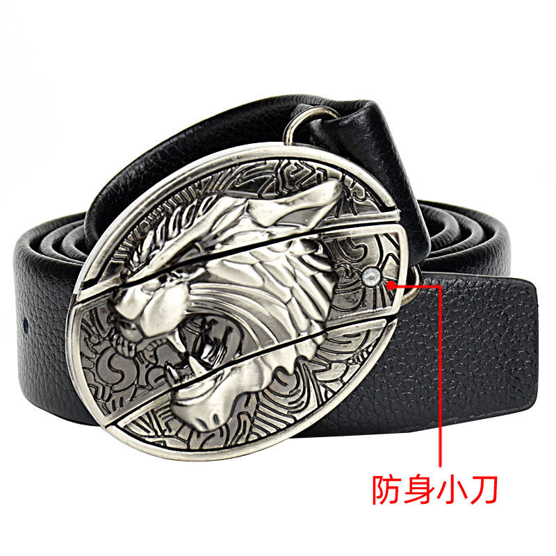Punk Style Leather Knife Buckle Men’s Belt