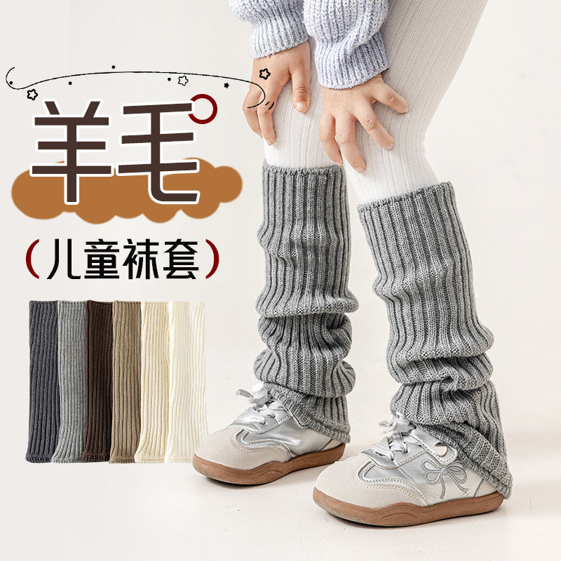 Girls Wool Leg Warmers Parent Child Matching Long Sock Style