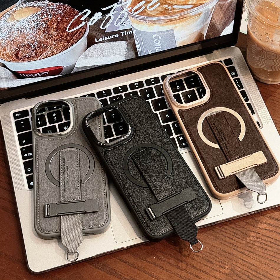 Magnetic Bracket iPhone 16 Pro Max Case with Lanyard