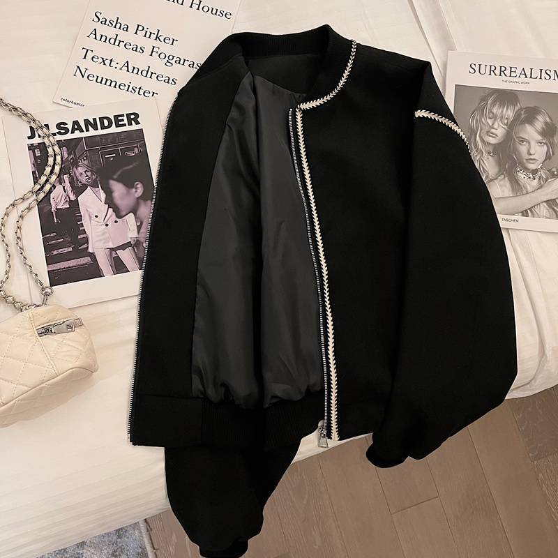 Women's Chic Retro Short Baseball Jacket