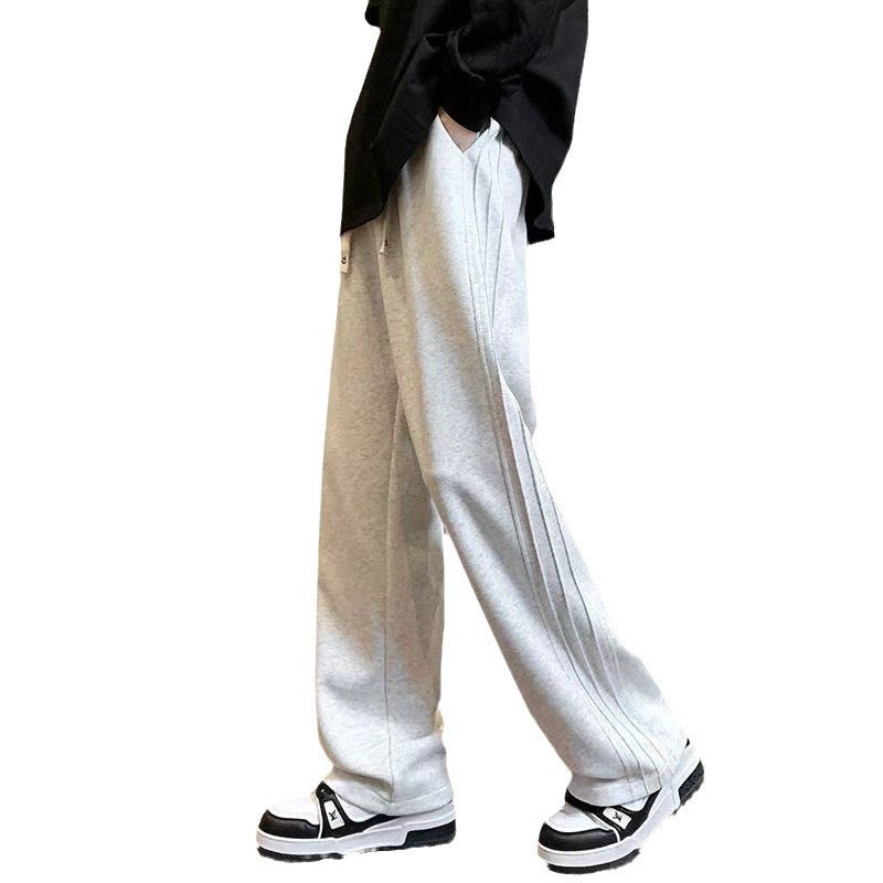 Men’s Heavy Fleece Sweatpants 2025 Autumn Winter Wide-Leg Casual