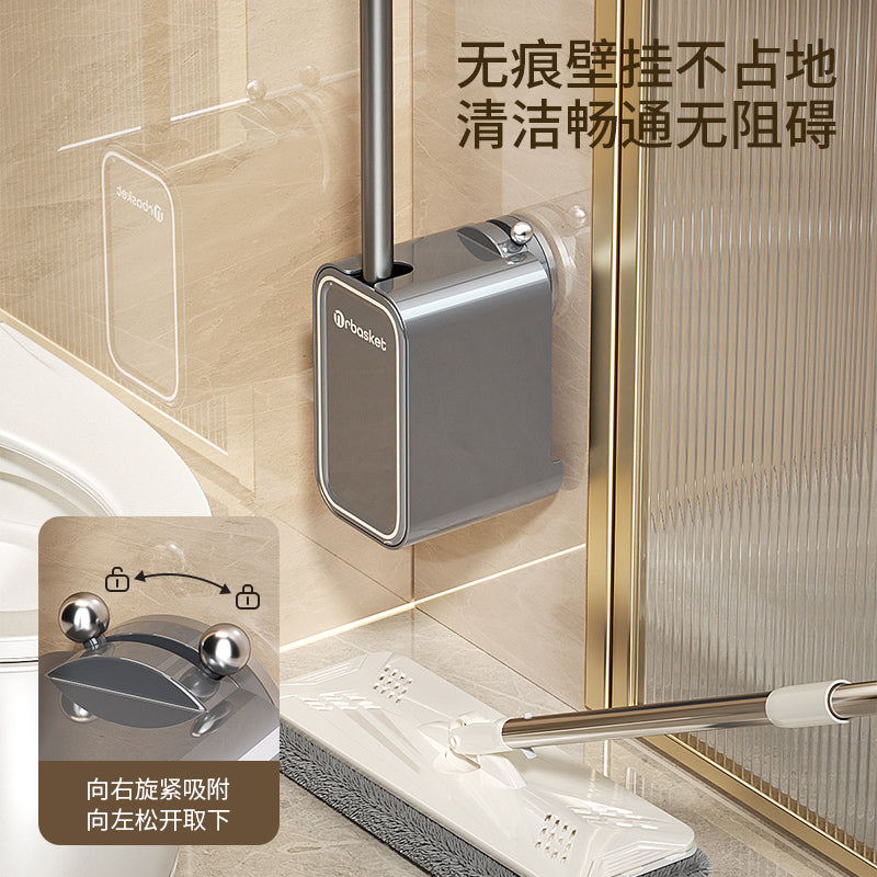 Suction Cup Toilet Brush Long Handle Bathroom Cleaning Set