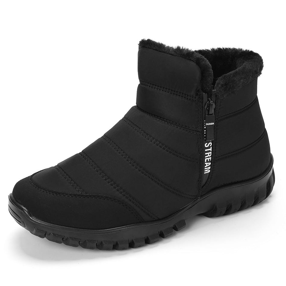 Men’s Warm Cotton Boots – High-Top Fleece Shoes