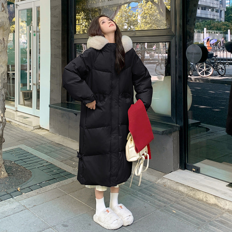 INSTOCK-Women's Knee-Length Cotton Coat with Pockets