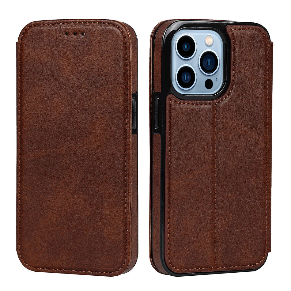 Flip Leather Card Case for iPhone 16 & Samsung S24