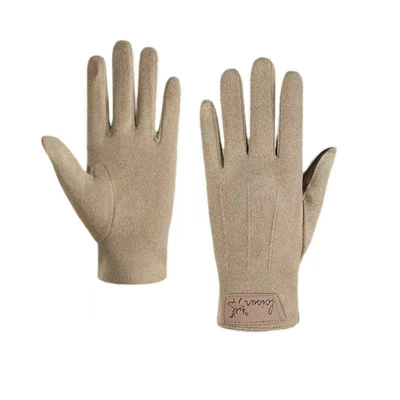 Men’s Sheepskin Leather Gloves Touch Screen Winter Warm