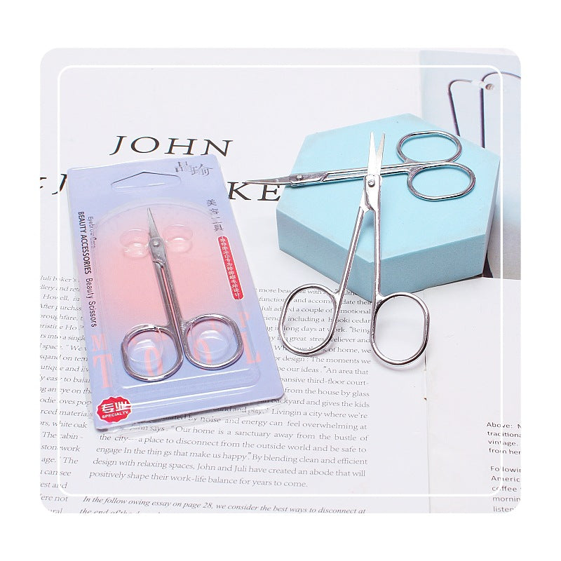 Pack of 3 Curved Eyebrow & Nose Hair Trimming Scissors –