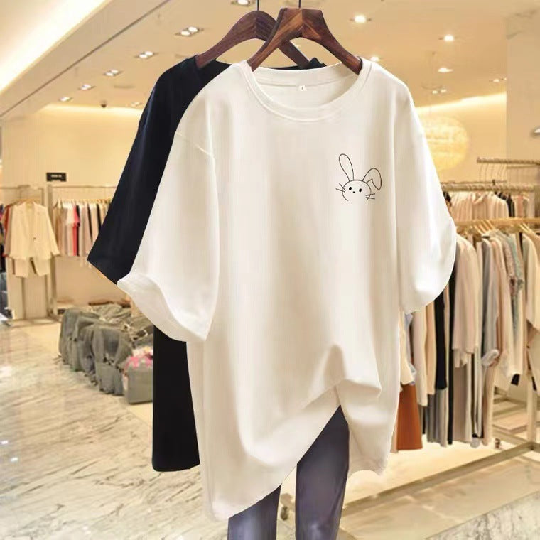 Summer Cotton Round-Neck T-ShirtEuropean Half-Sleeved T-Shirt Ins