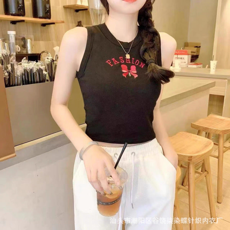 Women's Bow Letter Print Sleeveless Tank Top