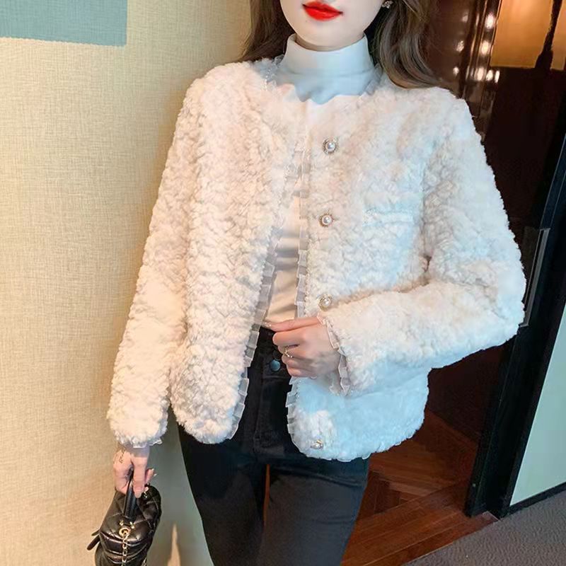 Lamb Wool Casual Chanel Lace Coat