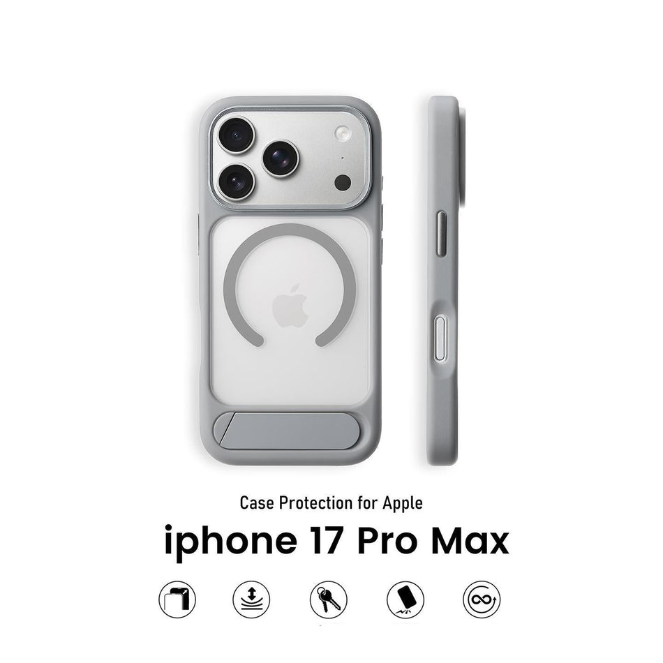 iPhone 17 Magnetic Frosted Case with Folding Stand