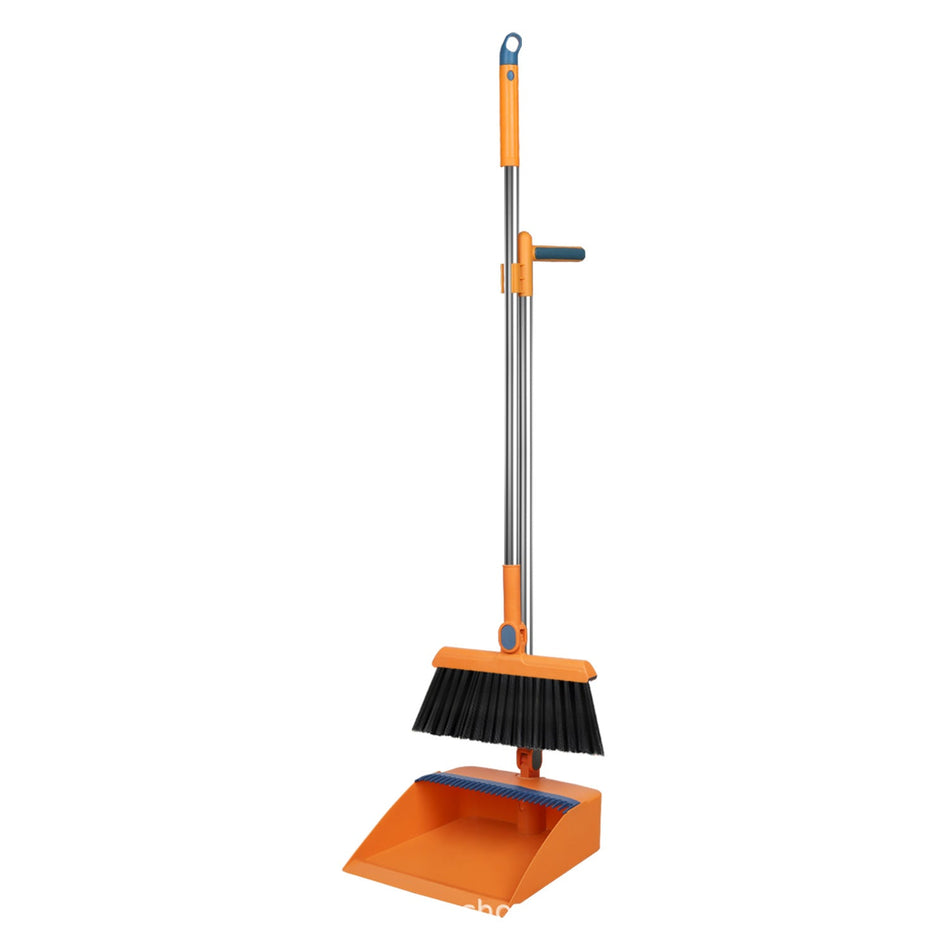 Rotating Soft Bristle Broom & Folding Dustpan Set