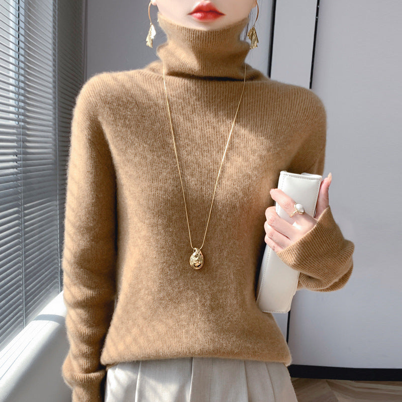 Women’s 2026 High Collar Slim-Fit Sweater – Autumn/Winter
