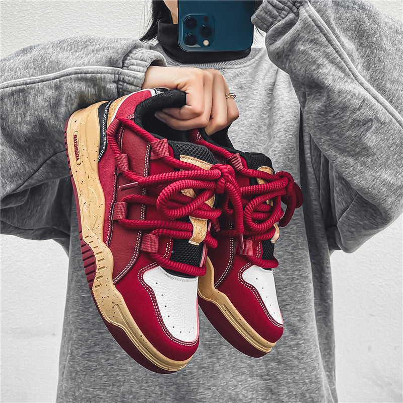 Men’s Red Low-Top Sports Sneakers 2026