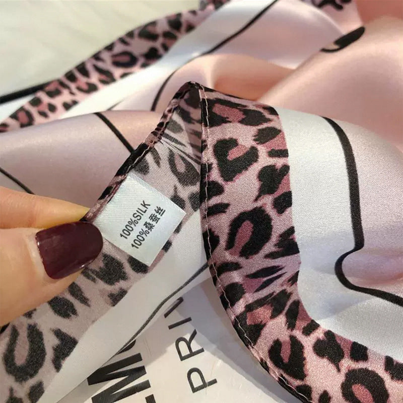 Geometric Mulberry Silk Square Scarf Women