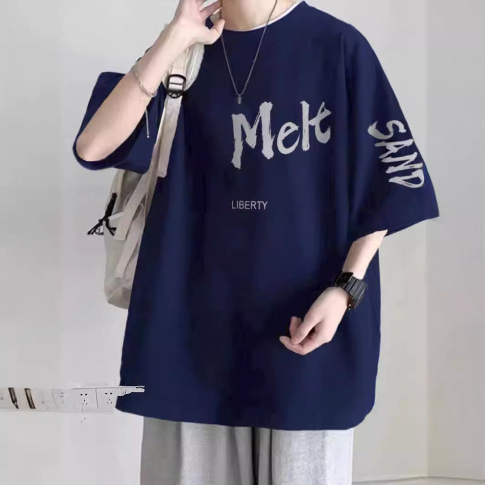 STOCK-Plus Size Cotton T-Shirt – Loose Fit for 100–150kg Men