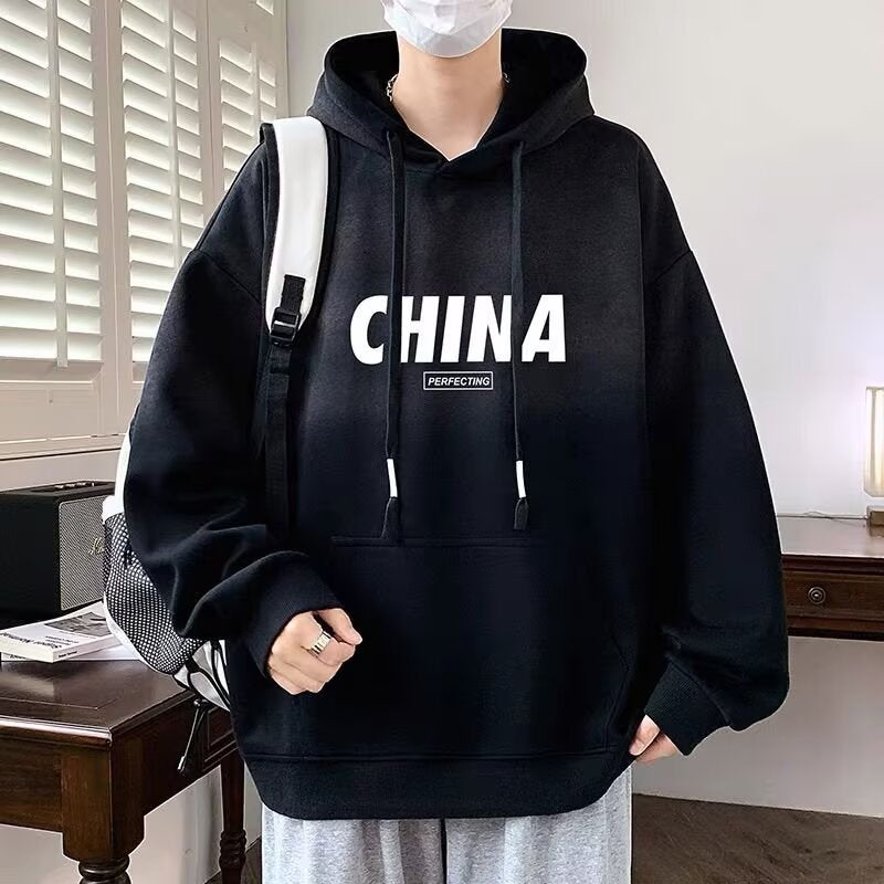 Boys’ Velvet Hooded Sweatshirt Thick Winter Jacket