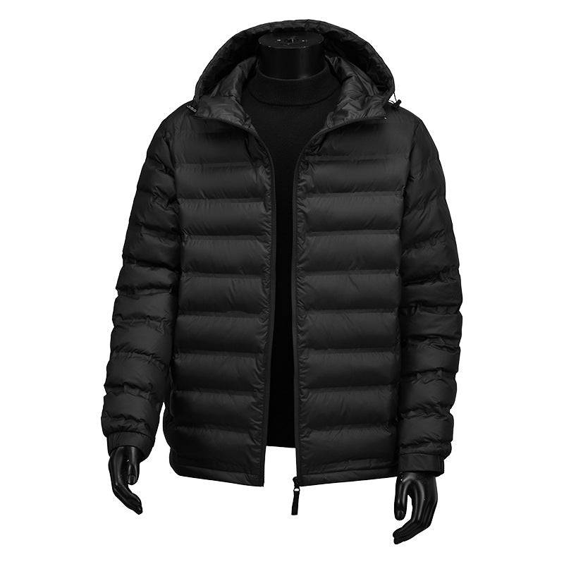 Men’s Short Hooded Cotton-Padded Jacket – Sports Warm Winter Coat