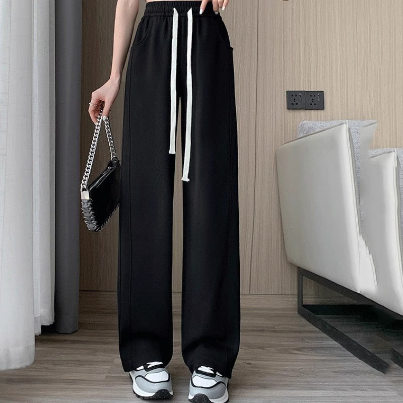 Women’s Autumn Winter High-Waisted Loose Wide-Leg Sports Pants