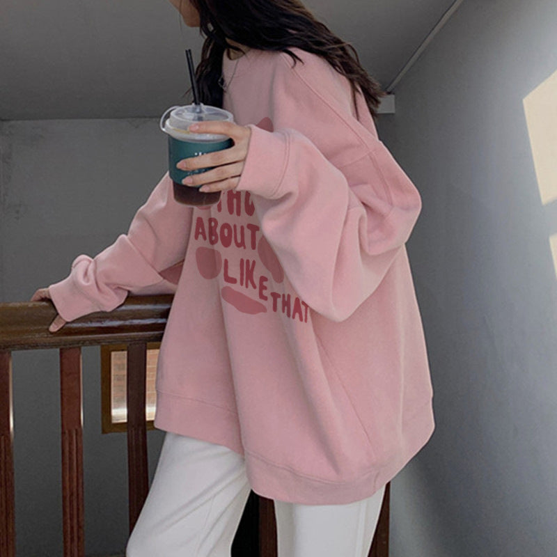 Pink Velvet Plus-Size Sweatshirt