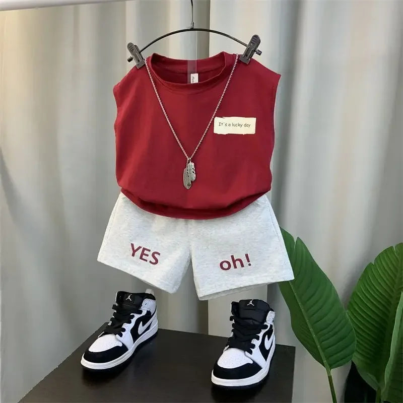 STOCK-Baby Boys’ Summer Vest Set – Trendy 2-Piece 2024