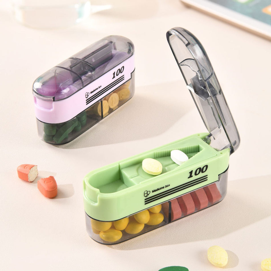 Multi-Functional Medicine Cutter & Portable Pill Box –