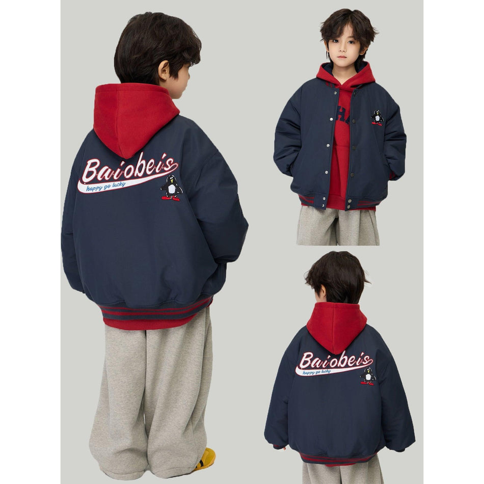 Boys Winter American Retro Baseball Jacket 2025