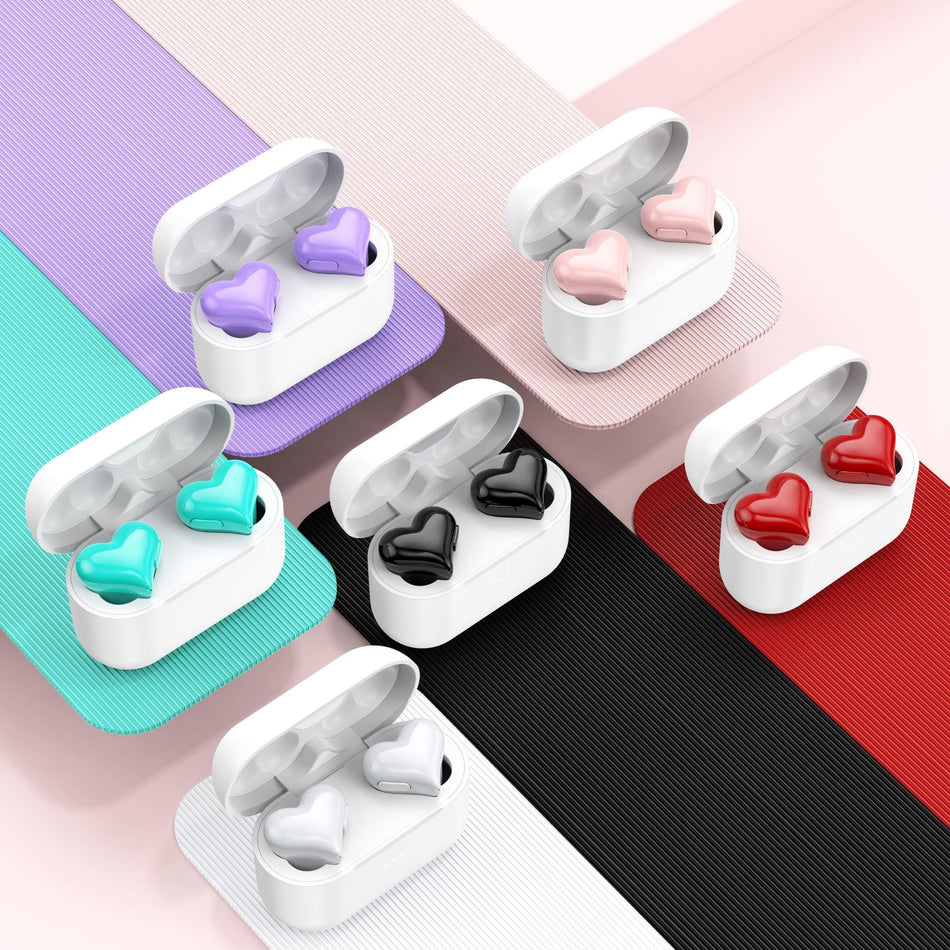 Heart-Shaped Wireless Bluetooth Headphones with LED Lights