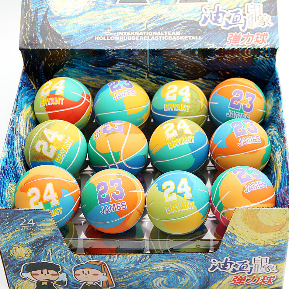 Colorful Rubber Mini Basketball Decompression Ball