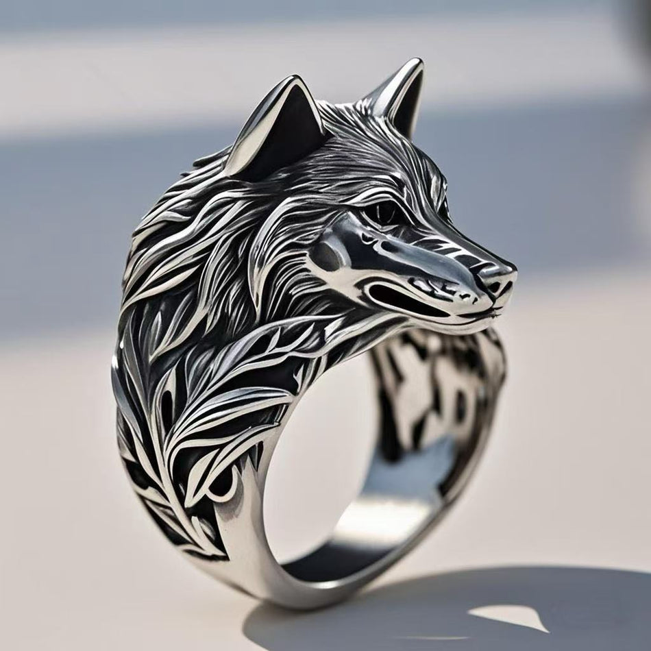 Retro Wolf Head Ring – Domineering Hip Hop Animal Style