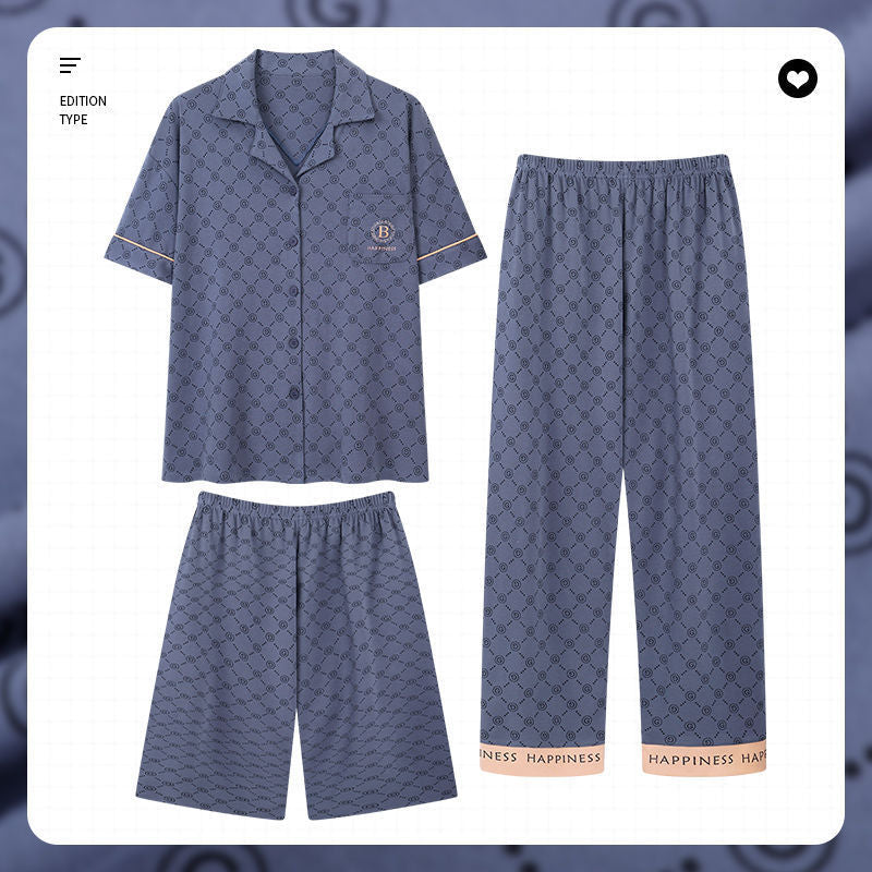 100% Cotton Men’s Pajama Set – Summer Shorts & Short Sleeve