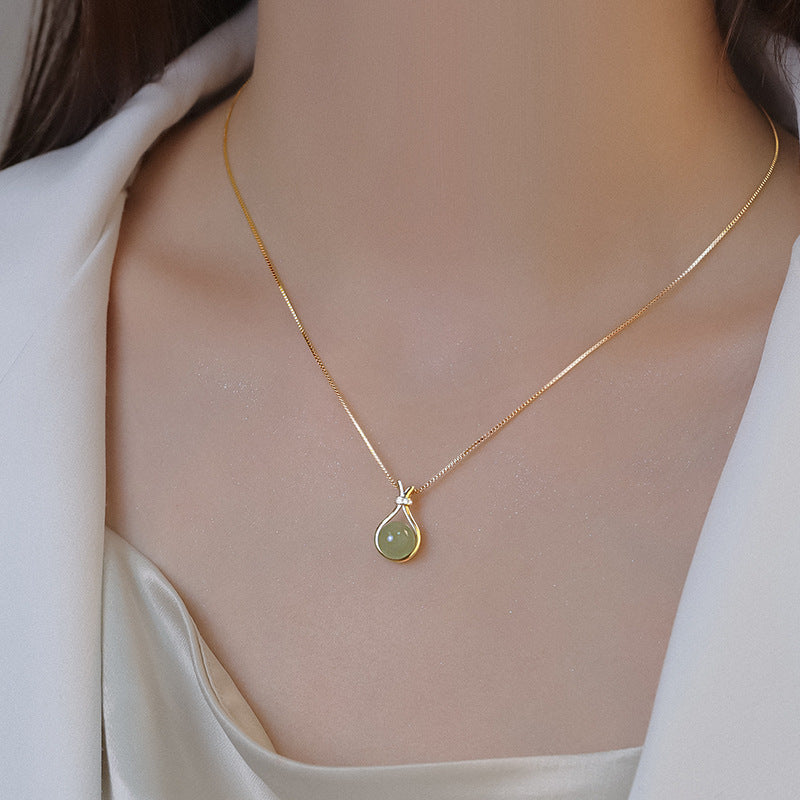 Hetian Jade Titanium Steel Pendant Necklace